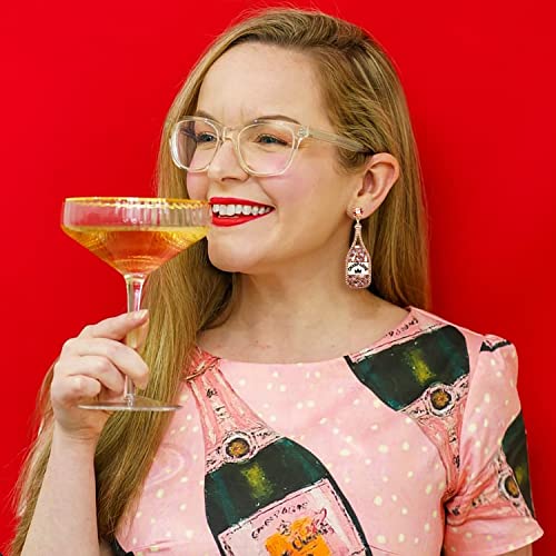 Champagne Bottle Earrings Rhinestone Crystal Beaded Champagne Drop Dangle Earrings for Women Wedding Holiday Festive Party Earrings Xmas New Year Gifts3