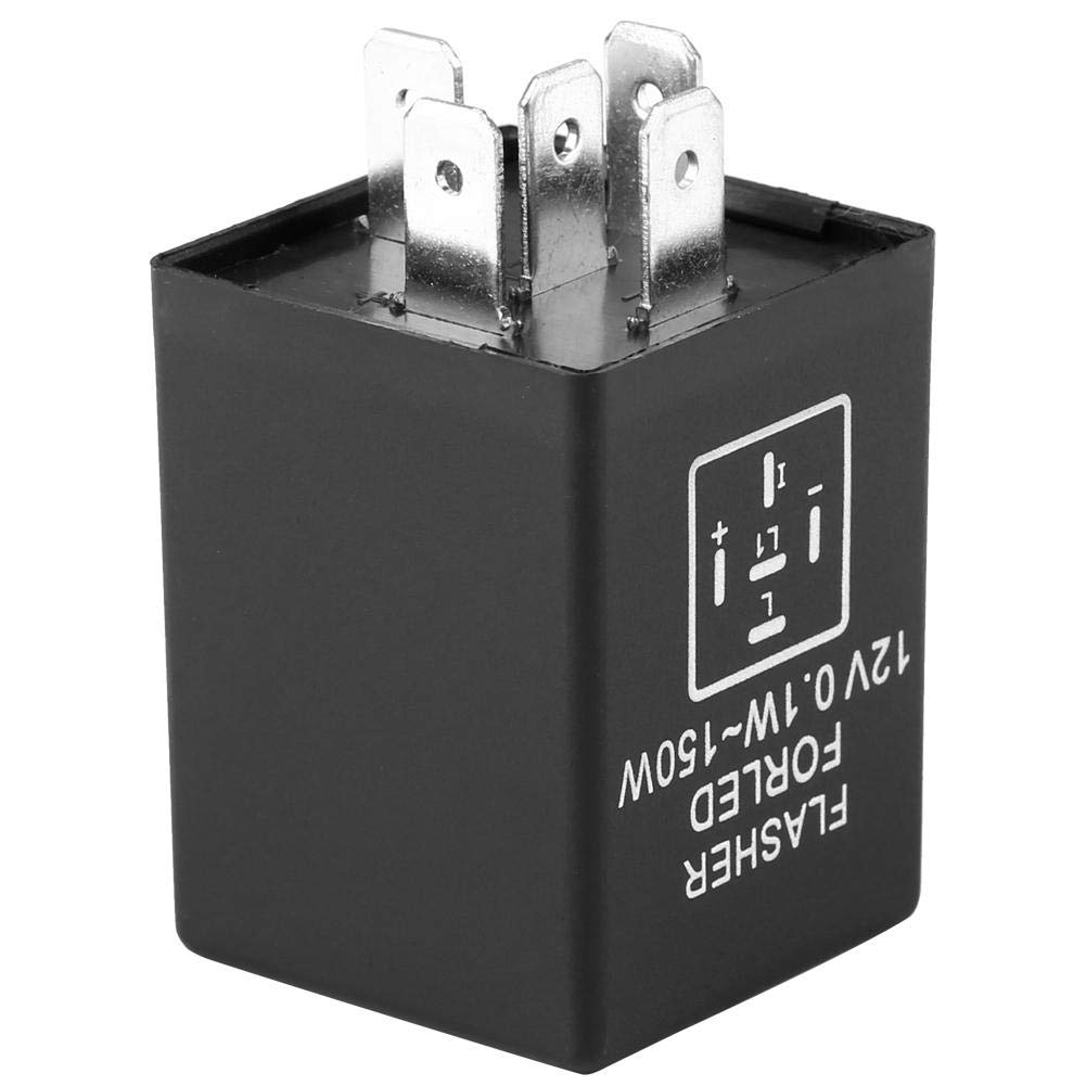 Yctze 5-Pin EP27 FL27 12V Plug & Play Car Flasher Relay Decoder for LED Turn Signal Light [PVC] (czarny)
