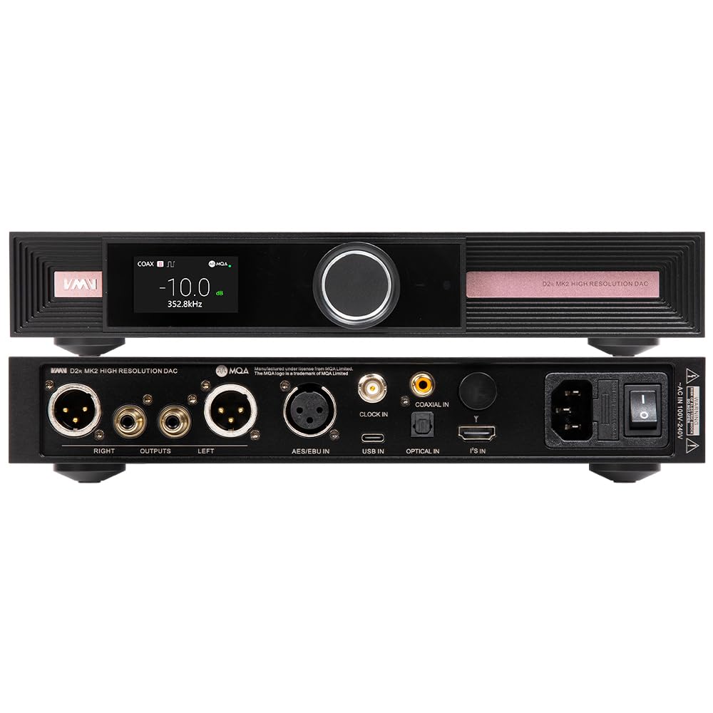 SMSL VMV D2R MK2 High-End DAC, ROHM BD34302EKV Flagship-Chip, MQA-CD Vollständige Dekodierung, XMOS XU-316, 32-Bit/768-kHz DSD512, SC-OCXO Uhr, LDAC Bluetooth 5.1, Symetrischer Desktop-Audio-Decoder