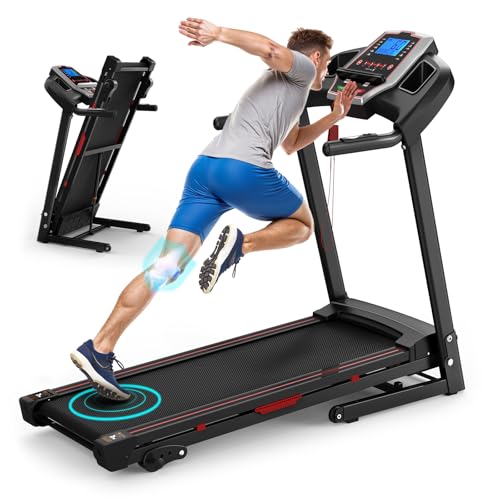 Image of FYC 3.0HP Foldable Treadmill for Home with Incline - Portable Treadmill with Handles, Bluetooth Speakers, and Dual Shock Absorption System - Ideal for Safe and Comfortable Running