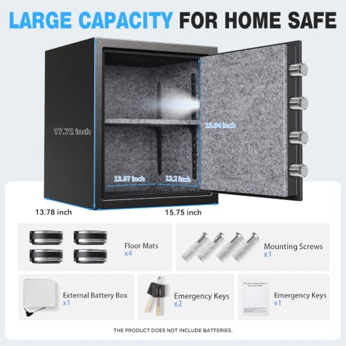 Holojoy 65LB Real Fireproof Waterproof Large Home Safe Box 17.72" Height by HOLOJOY - Image 2