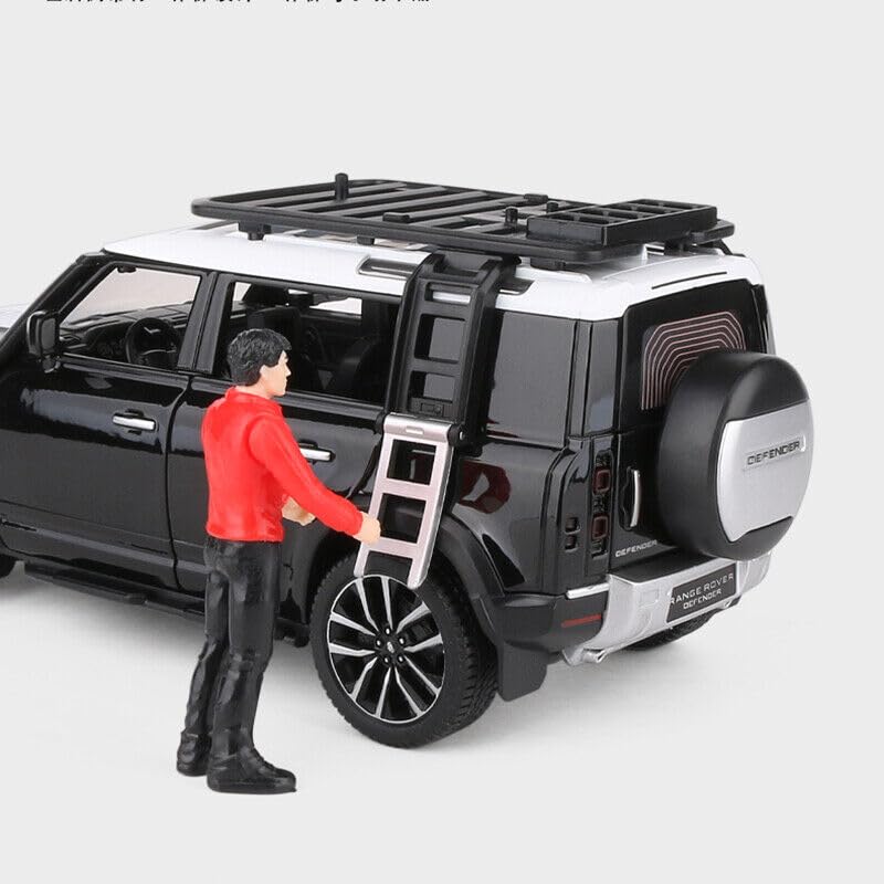 Image of Die-Cast Zinc Alloy 1:24 Scale Defender Camping【Large】 with 6 Openable Doors,Lights & Music. (Black)