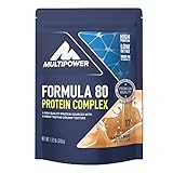 Multipower Formula 80 Protein Complex – Mehrkomponenten Protein Pulver für den Muskelaufbau – Proteinpulver mit Casein für eine langfristige Versorgung – mit cremigem Haselnuss-Geschmack – 510 g