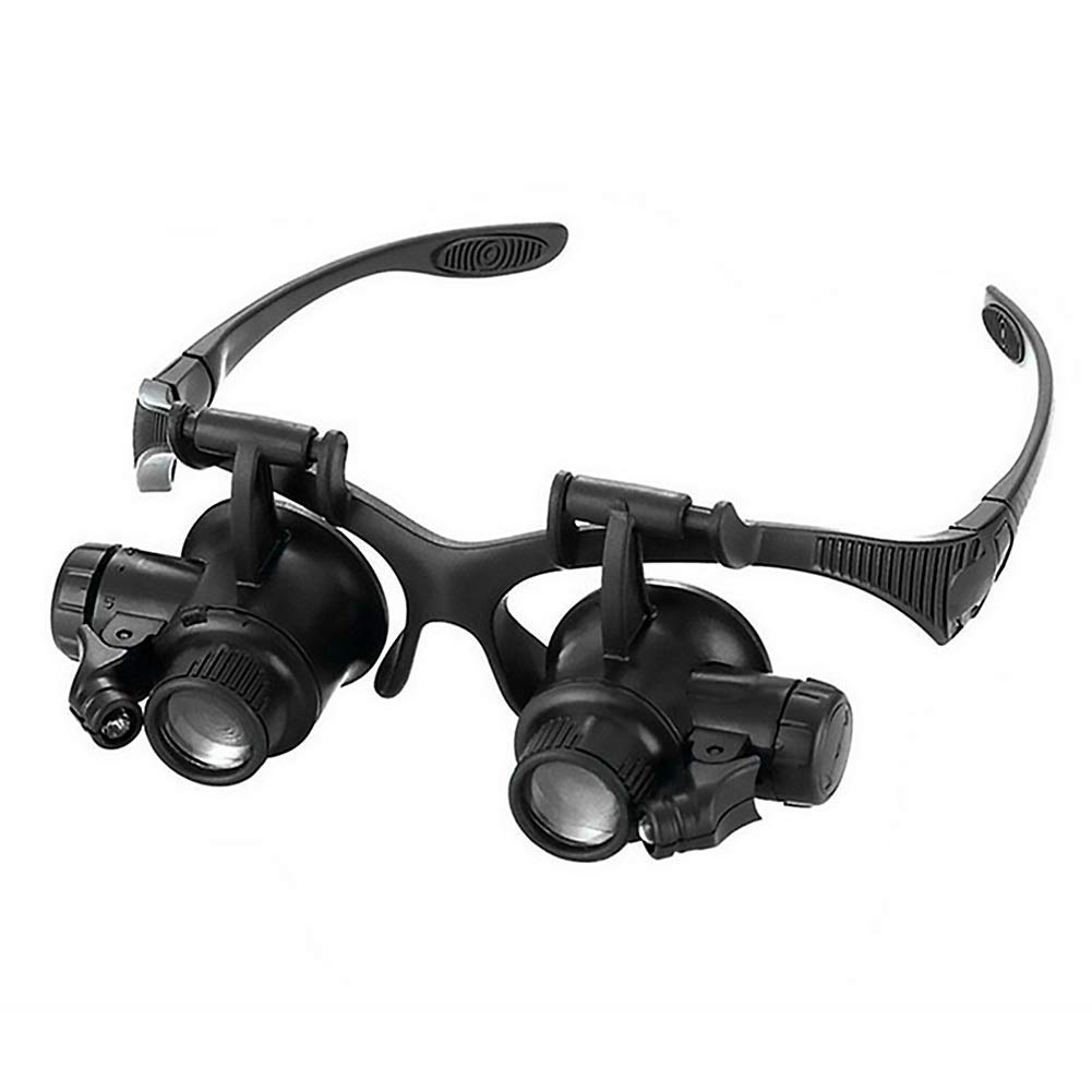 asdchZen Headband Magnifier,Magnifier Glasses With Light,Eyewear Loupe With Light Headband Magnifying For Worker Repairing Watches Set Watchmaker