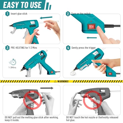 DajiZynx 100W Hot Glue Gun Kit with 30 Glue Sticks - Heavy Duty Fast Heating Glue Gun for DIY Crafts, Home Repairs, Woodworking, and Arts - Professional-Grade Tool for Crafters, Artists, and DIYers - Image 5
