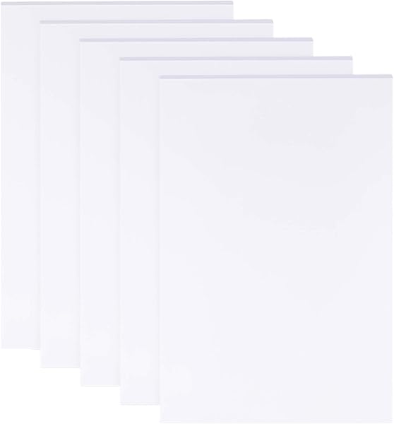 BENECREAT 5 Sheets 3mm White Foam Boards 11.8x7.8inch Rectangle Foam PVC Sheet Poster Board Mount Board for Mounting, Crafts, Modelling, Art, Display, School Projects