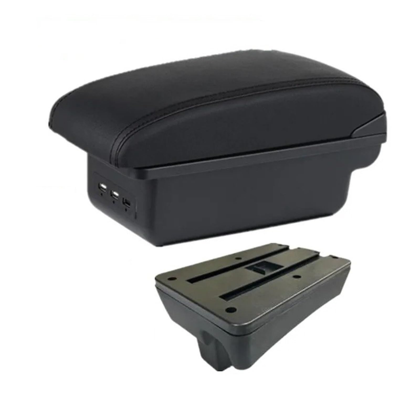 ECBUGAT For Peugeot 307 Armrest Box For Convertible Car Storage Interior Retrofit Dedicated Accessories Car Armrest Box(B1 black line 3USB)