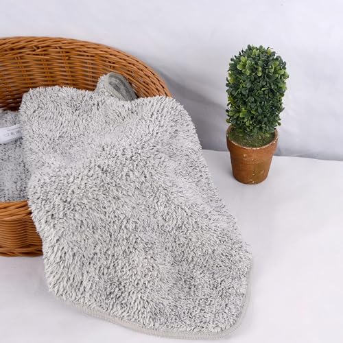 SINLAND Microfiber Face Towels Ultra Soft Facial Washcloths Face Cloth for Bath 12Inch x 12Inch 6 Pack Grey