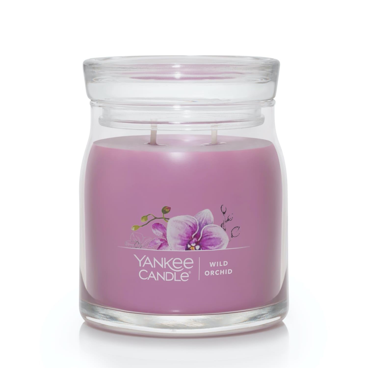 Yankee Candle Candela Profumata Wild Orchid, In Barattolo Medio Da 368,5 G, Con 2 Stoppini, Oltre 35 Ore Di Combustione-image