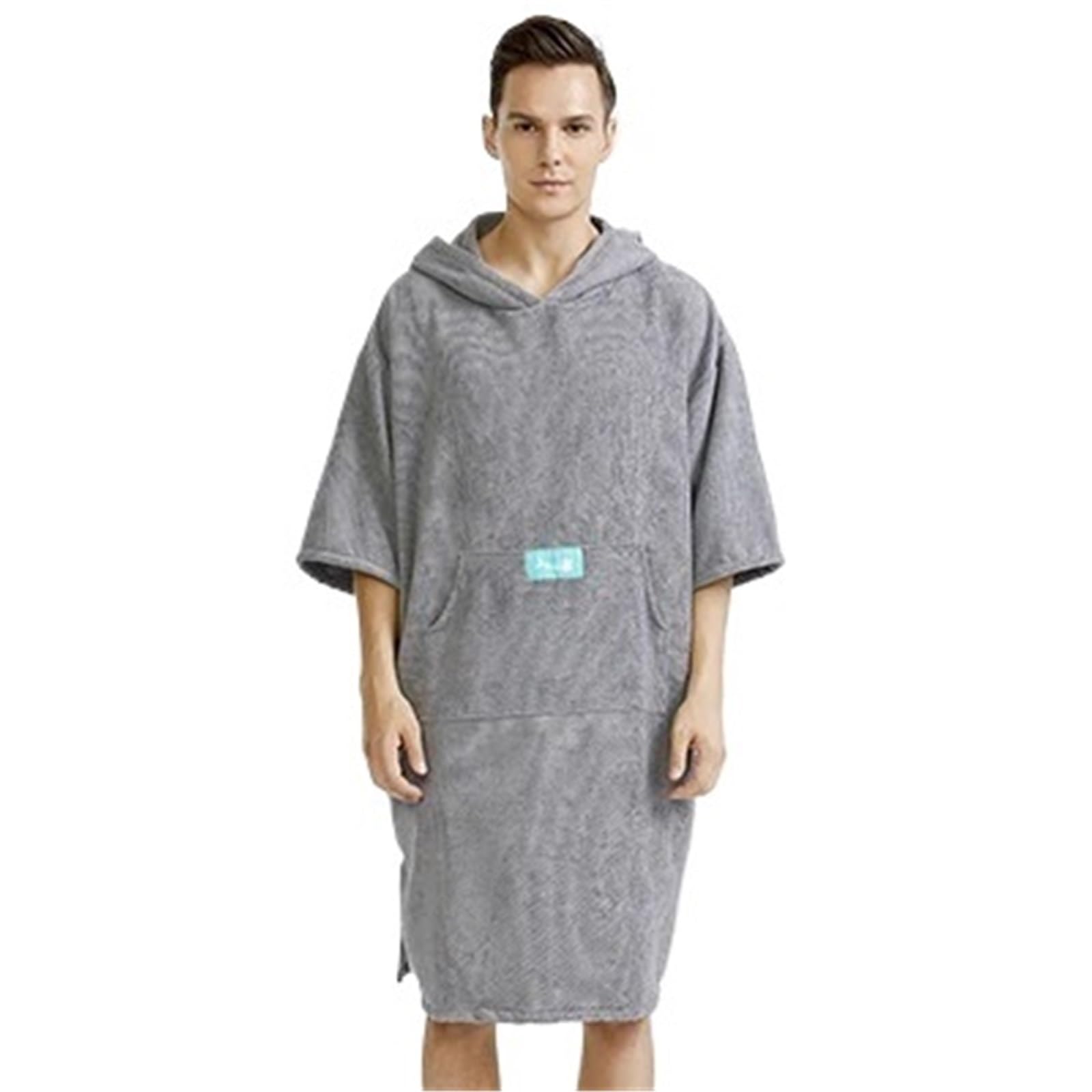 Albornoz for Adultos, Toalla de baño, Gorro Super Dalian, Playa, Albornoz Secado rápido for Hombres y Mujeres Poncho de Playa(Gray)