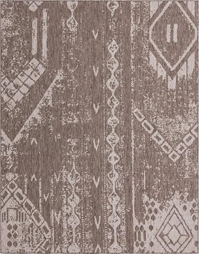 Tapete Outdoor Bohemian 7'10" x 10' Marrón miniatura 2
