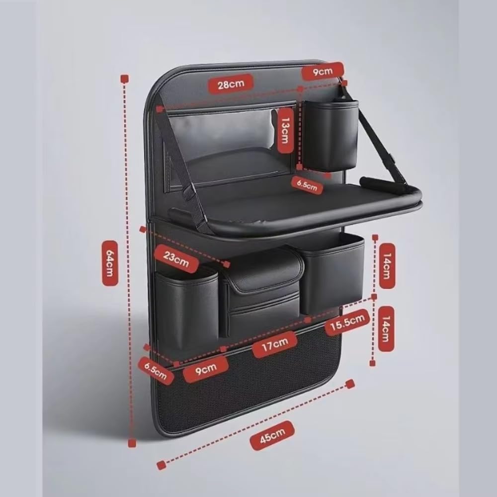 Organizer Sedile Posteriore per Jetour T2 ICH-X K3 2023-2025 | 1 Pezzi protezione schienale in pelle Nappa con tavolino pieghevole, altamente resistente e facile da pulire.