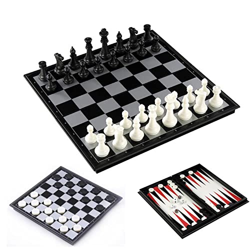 Mejores precios y opiniones de Juegos magneticos viaje los diez mejores. 33 Ajedrez Magnético Profesional, Tres en Un Paquete de Ajedrez, Damas y Backgammon, 25*25 CM Tablero de Chess Portatil Plegable Juego De Mesa Viaje Estrategia Educativo Diseño...