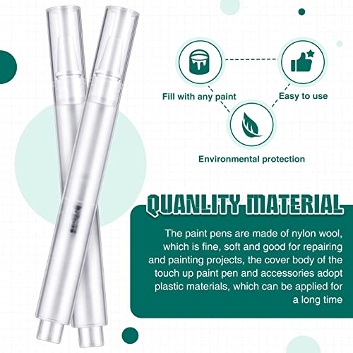 Paint Touch Up Pen Empty Oil Pen Transparent Paint Pen Fillable Brush Pen For Touch Up Wall Cabinets Furniture Wood (10 Pieces) #TOP2
