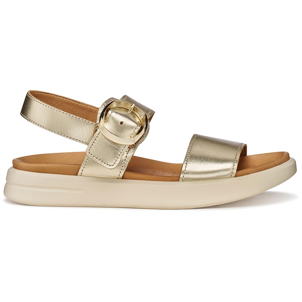 Geox Women's D XAND 2S A Wedge Sandal, LT Gold, 37 EU