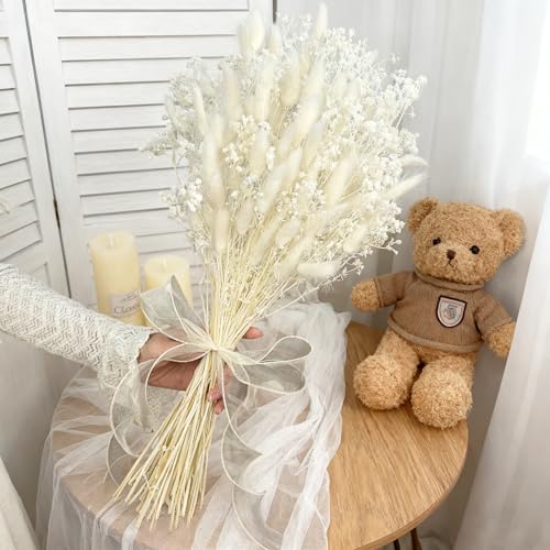 Ramo de Flores Secas Bunny Tails con Pampas y Neblina miniatura 3