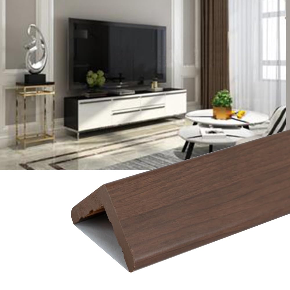 Perfil Protector De Esquinas De Aleación De Madera, 80/100/120cm, Perfil Ángulo, Perfil Borde De Escalera, Protección De Cantos para Paredes Casa Cocina Oficina(Walnut,120cm/48'')