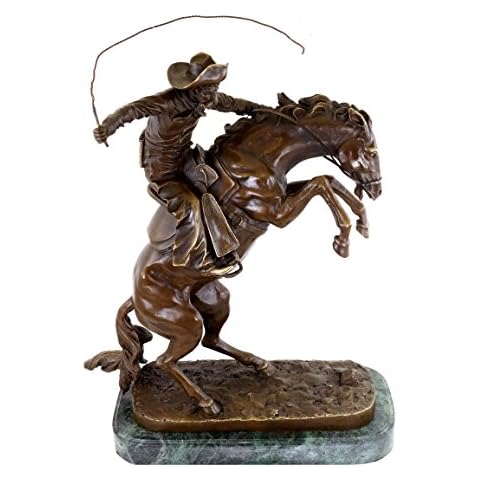 The Bronco Buster by Frederic Remington - Horse Sculpture - Cowboy Figure - Wildwest - Historical Statue - Animal Figurine - Height: 43cm - Width: 37cm - Gift Idea - Home Accessories Cover