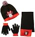 Berkshire Girl's 3 Piece Minnie Mouse Pom Beanie Glove and Scarf Set