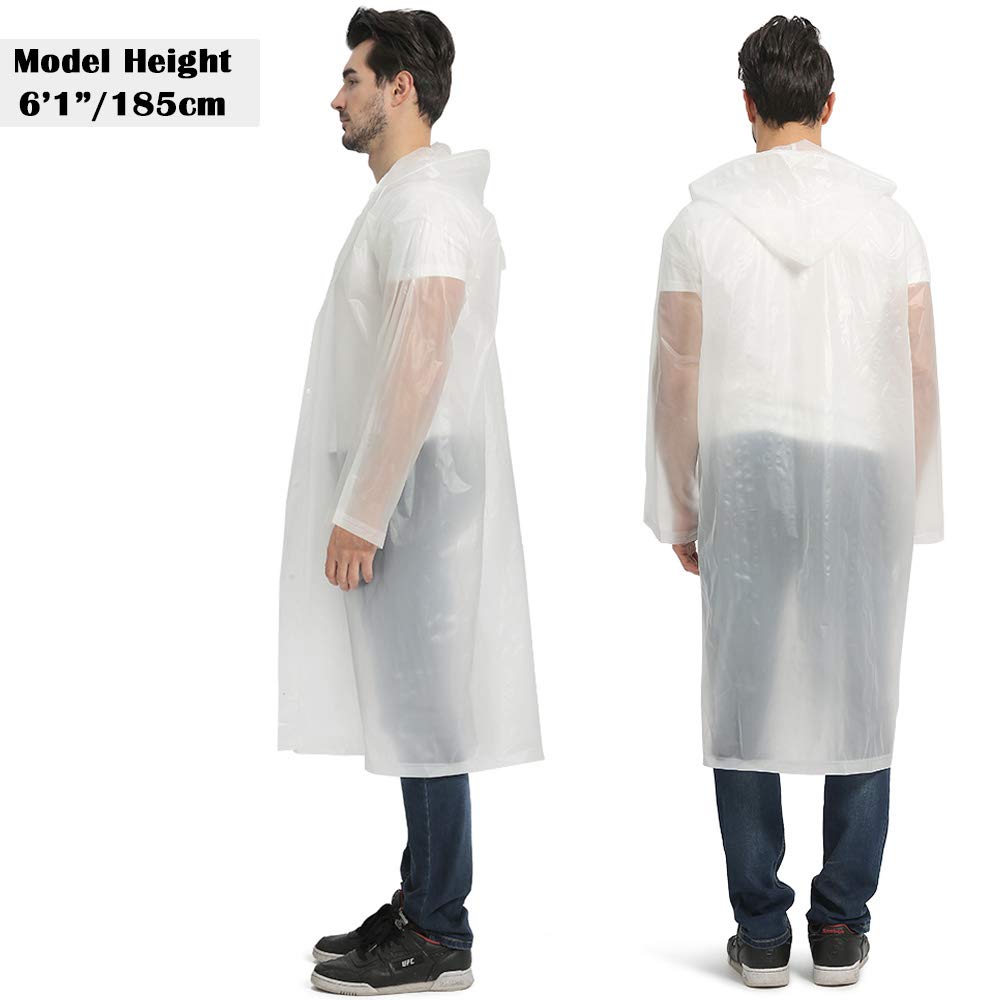 Opret Chubasqueros Impermeable (Paquete de 2), Reutilizable Ponchos Impermeables Chaquetas Capa Lluvia con Mangas y Capucha para Mujer y Hombre