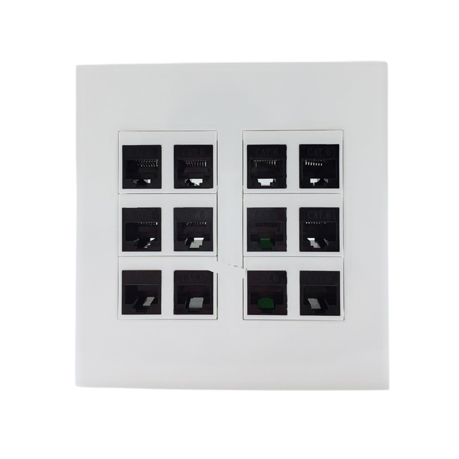 Wandplatte mit 12 Ports CAT6 CAT5E RJ45-Buchsen(CAT6)