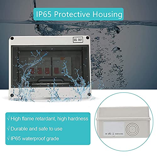 AYNEFY 3 Way Consumer Unit, Garage & Caravan CU with 63A 30mA RCD & 6A 16A 32A MCBs, IP65 Waterproof Enclosure for Outbuildings Sheds Workshops, 230V-400V Rated - Image 3