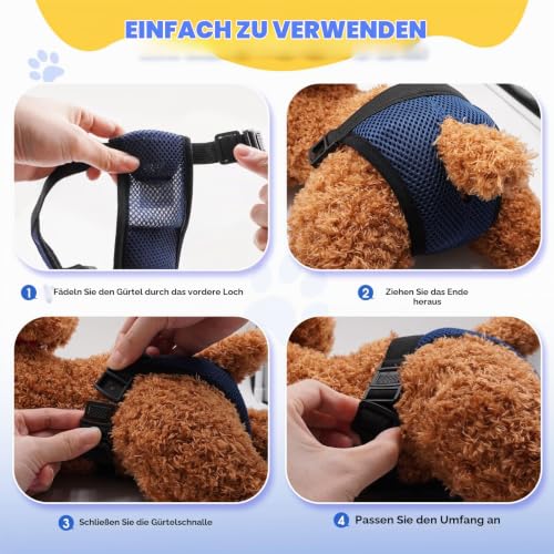 2er Pack Hundewindeln Wiederverwendbare Läufigkeitshose für Hündinnen Hundewindeln Für Hündinnen mit 8 Damenbinden Verstellbare Schutzhose für Waschbare Schutzhose, Schwarz und Blau, M