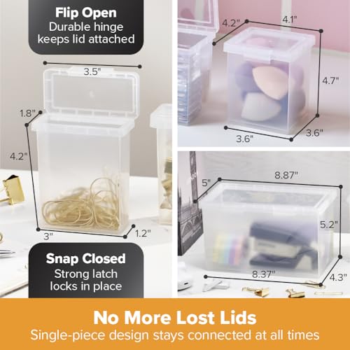 Boîtes gigognes transparentes Bostitch Konnect, rangement bureau empilable emboîtable - 4