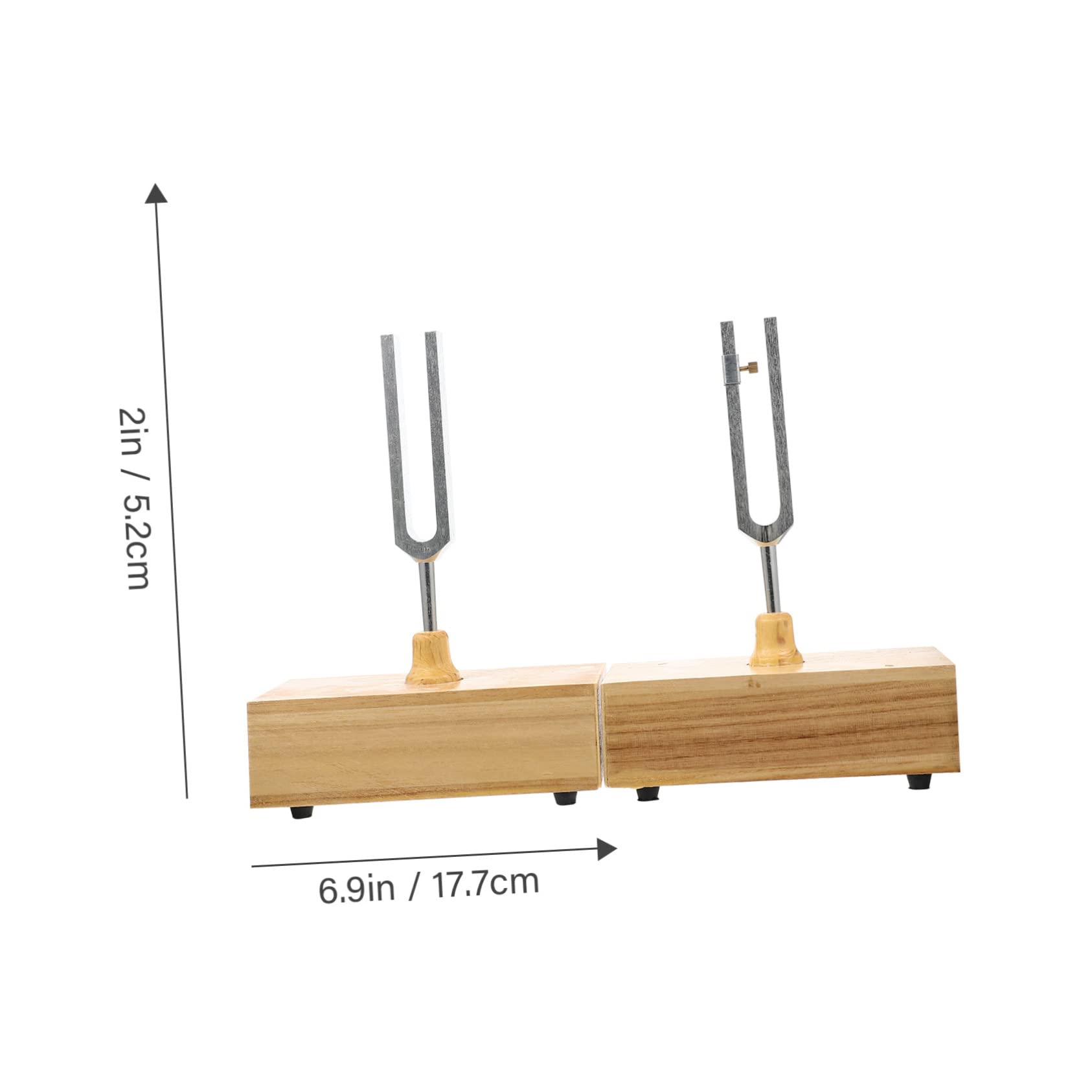 Yardwe Stimmgabel für Physikalische und Akustische Experimente Stabile Platzierung und Metall mit Holzsockel 440hz Satz Inklusive Hammer und Verstellbar