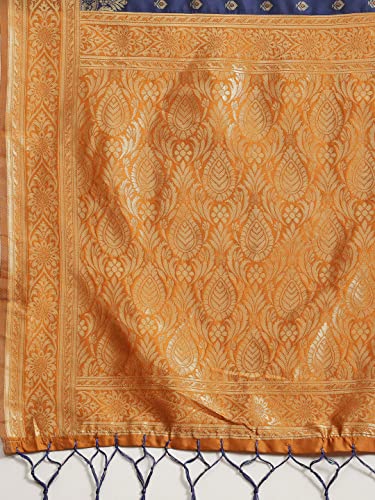 Image of AKHILAM Women's Geometric Silk Blend Zari Saree With Unstitched Blouse Piece (FF0GNG220 Parent)