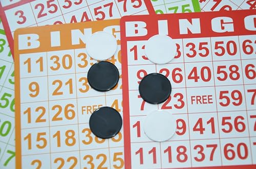 SmartDealsPro 100 Stück 25 mm/2,5 cm blickdichtem Kunststoff lernen Zählen Marken Poker Chips mit Aufbewahrungsbox, 2 colors--Black&White