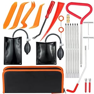 Verkstar Car Tool Kit, 23 Pcs Body Repair Upholstery & Trim Tools Kits with Air Wedge Bag Auto Trim Removal Tool Set…