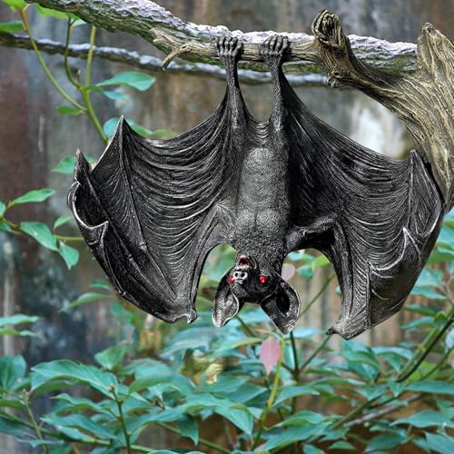 Fledermaus Statue Zum Aufhängen, Harz Halloween Deko, Gothic Halloween Fledermaus Hängeornament, gartendeko für draußen wetterfest, für Garten Rasen Hof (1PC) Fledermaus Statue Zum Aufhängen, Harz Halloween Deko, Gothic Halloween Fledermaus Hängeornament, gartendeko für draußen wetterfest, für Garten Rasen Hof (1PC)