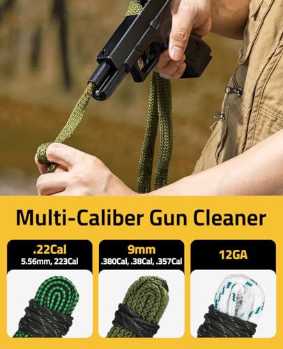 CVLIFE Gun Cleaning Kit for 9mm/.22/.223/5.56mm/12GA/.38/.357 - Gun Cleaner, Cleaning Brushes, Picks, 2 Empty Oil Bottles, Patches & Swabs for Pistols/Rifles/Shotguns