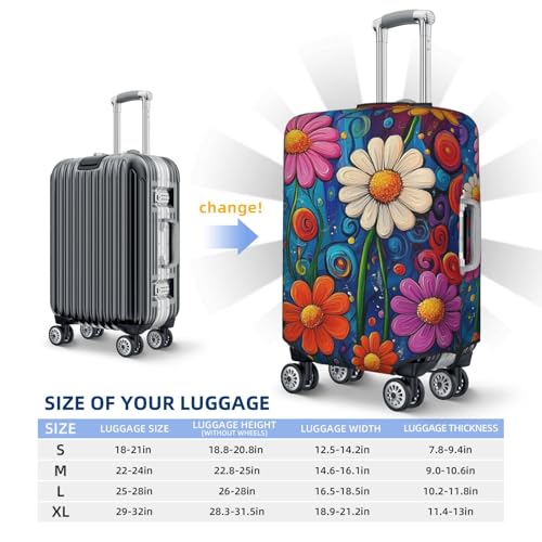 Flower Print Suitcase Covers Protectors, Luggage Covers For 18~32" Suitcase, Accessories Washable Elastic Luggage Protective Cover4