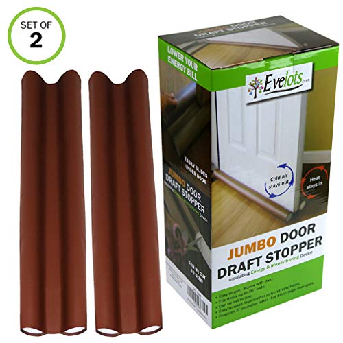 Evelots Draft Stopper Door/Window-Double-No Repositioning-No Cold -36 Inch-Set/2