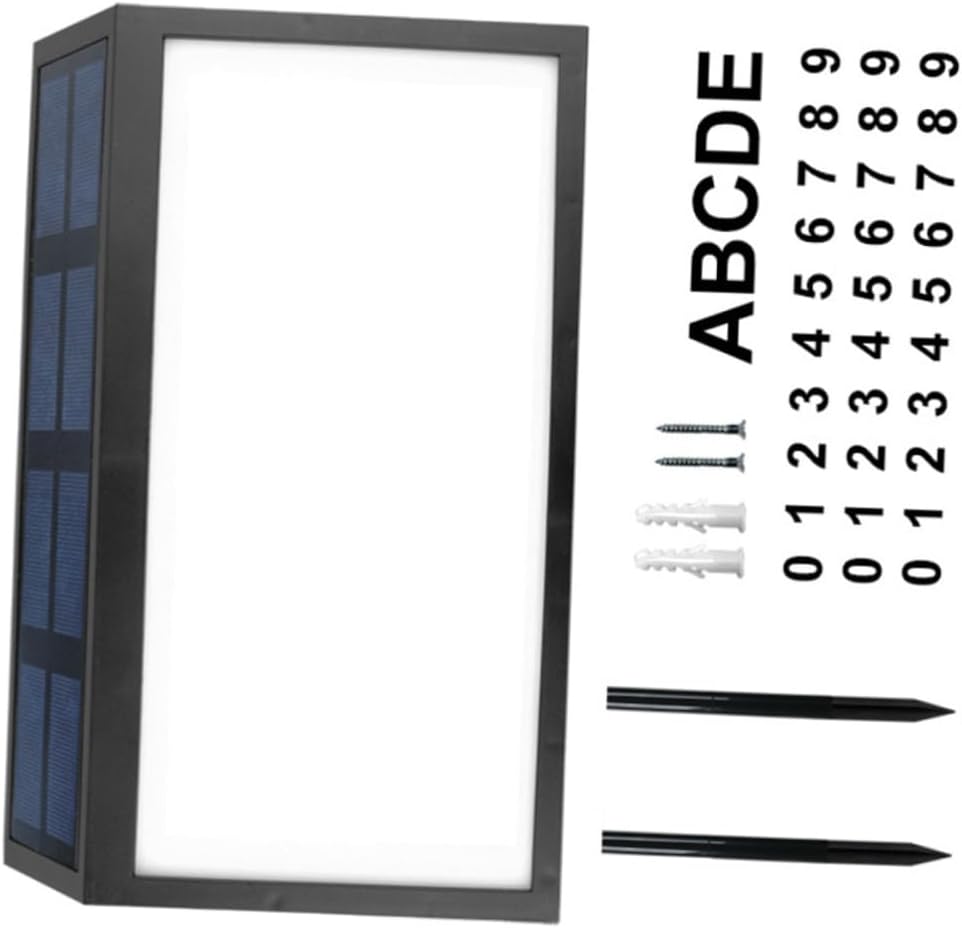 DOITOOL Outdoor Solar Lanterns Number Sign Light Easy Install Solar Address Lamp