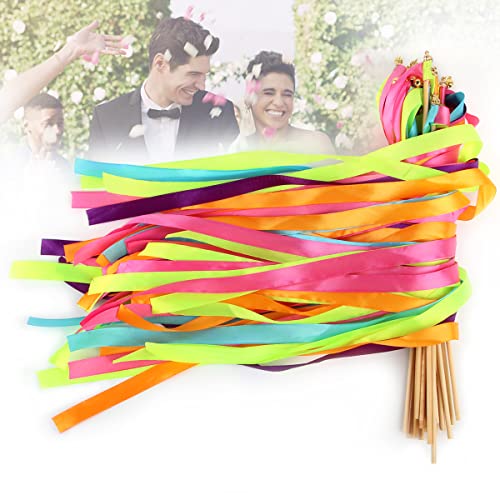 Baguette Ruban Clochette Mariage, Waldspring Baguette Ruban Clochette Mariage, Baguettes de Mariage avec Cloches, de Ruban Baguettes avec Mariage Serpentins Cover