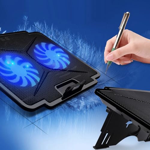 Base enfriadora ajustable para laptop con luces LED miniatura 3