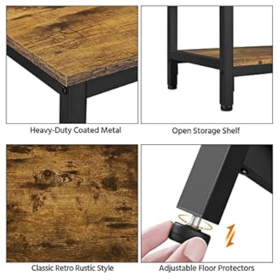 Yaheetech Industrial Console Table with Storage for Entryway 3 Tier Sofa Table for Living Room, 40 Inch Long Narrow… 51J65ViBH6L. SS400