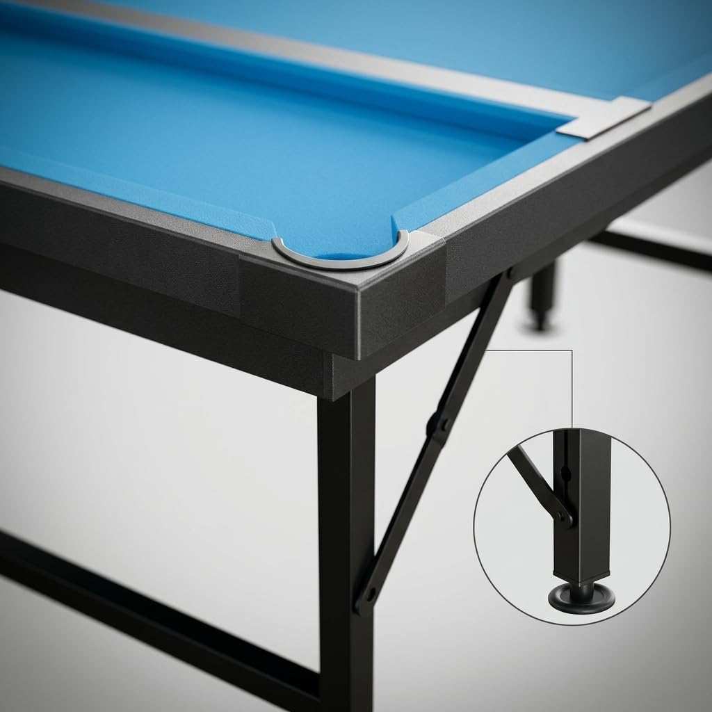 Mesa Billar Compacta para Niños, Futbolines para Niños y Adultos, Altura Ajustable con Accesorios