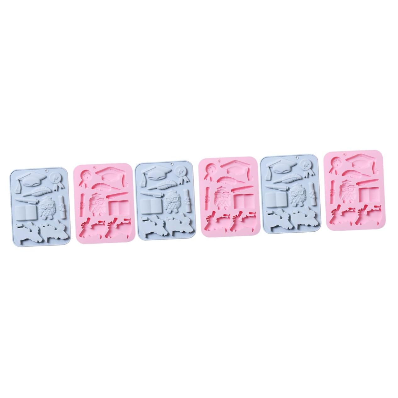 PRETYZOOM 6pièces Moules à Gâteau Silicone Moules à Jelly Pour Chocolat Et Desserts Accessoires De Pâtisserie Réutilisables Couleurs Bleu Et Rose