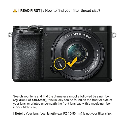 Image of JJC Multi-Coated 40.5mm UV Filter Ultraviolet Filter for Sony 16-50mm Kit Lens SELP1650 on Sony A6000 A6300 A6500 A5100 A5000 and Other Camera Lenses with 40.5mm Filter Thread