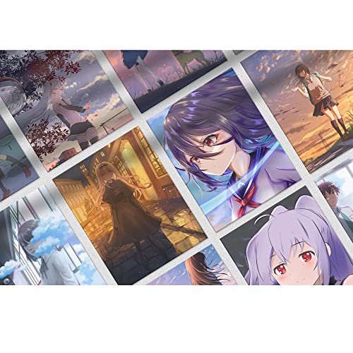 Image of Elaaj | Anime girls Aesthetic Wall Collage Kit||SET OF 60 Pastel Aesthetic Posters |Self Adhesive | Size 4x6 inches |A6| HD Print Quality | Glossy Finish| Room Decor | bedroom | Collage Kit.