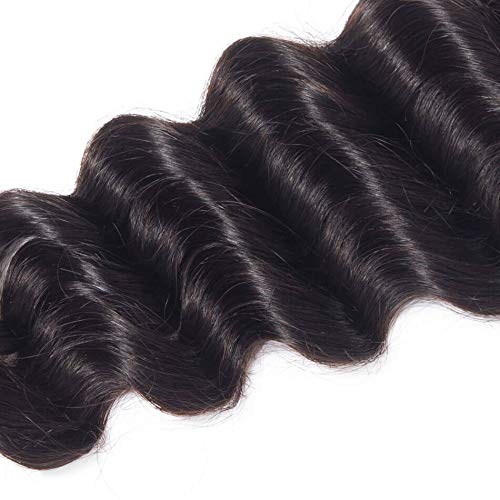 Loose Deep Wave Closure Virgin Human Hair Lace Closure with Baby Hair Soft and Bouncy 4x4 Inch Closure with Bleached Knots Natural Color Can Be Dyed and Bleached 8 Inch Free Part
