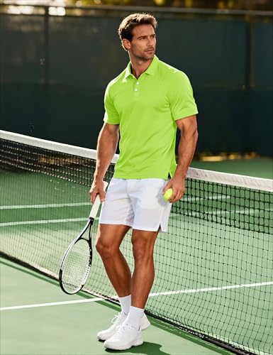 Image of MAGCOMSEN Men's Polo Shirts 3 Buttons Casual Work T Shirts Quick Dry Short Sleeve Golf Shirt Pique Jersey Outdoor Performance