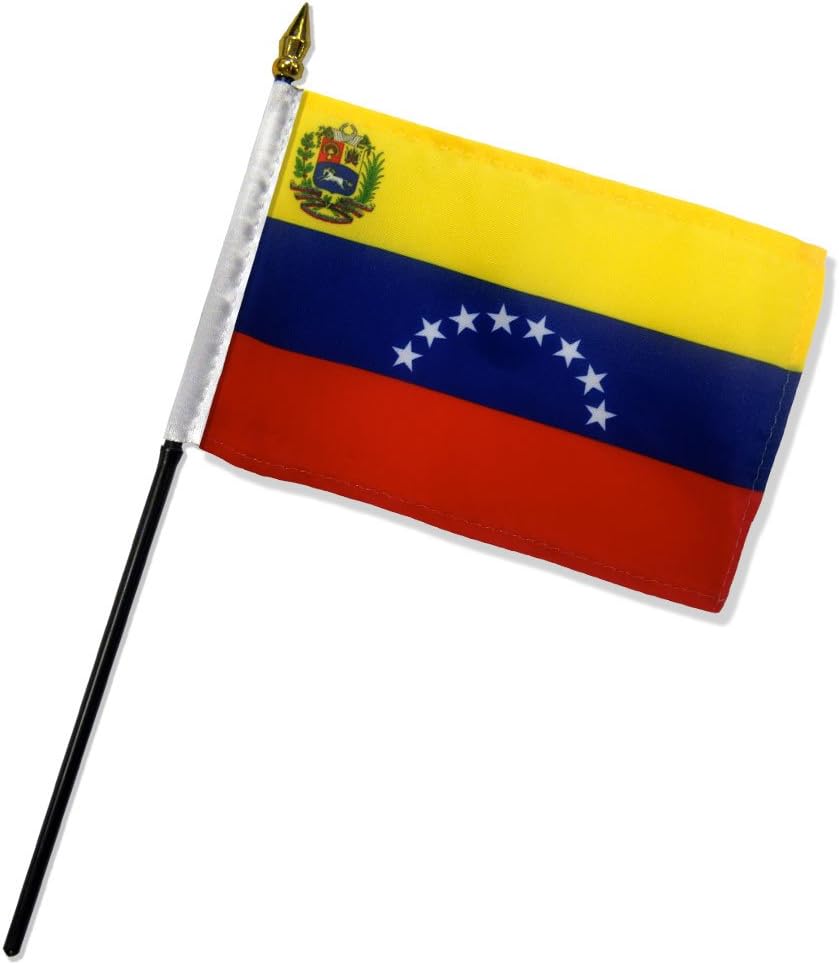 Quality Standard Flags One Dozen Venezuela Stick Flag, 4 by 6"