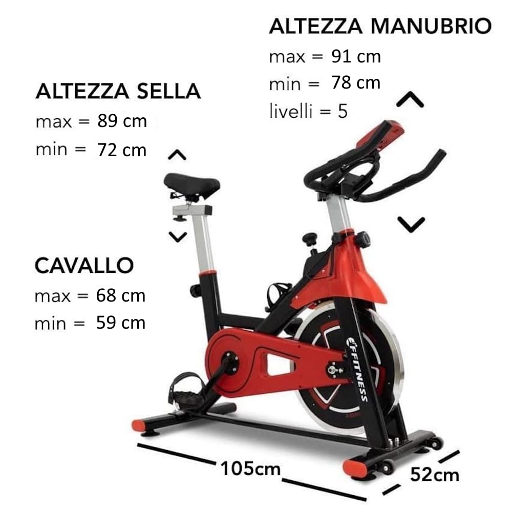 FFitness Cyclette da Casa Professionale, Bicicletta ad attrito Bici da Fitness FIT BIKE Cardio e Volano 13kg Ergonomica