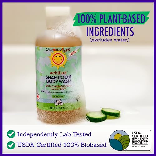 Image of California Kids Chillax Shampoo and Bodywash | 100% Plant-Based | Gentle Skincare | Lavender Shampoo for Kids + Teens | Hypoallergenic Bodywash | 562 mL / 19 oz.