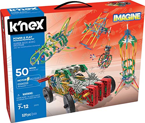 K'NEX 23012 Imagine Power and Play Motorised Building Set, Educational Toys for Kids, 529 Piece Stem Learning Kit, Engineering for Kids, Fun and Colourful Building Construction Toys for Kids Aged 7 +